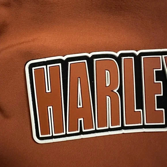 Harley-Davidson Women's Soft Shell Jacket Orange Motorcycle Biker Hooded M - Picture 11 of 11